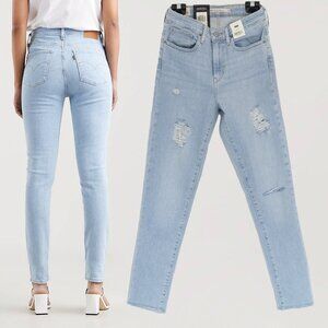 LAST CHANCE❗NWT LEVI'S 721 HIGH RISE SKINNY Size 27 Light Wash Custom Short Jean